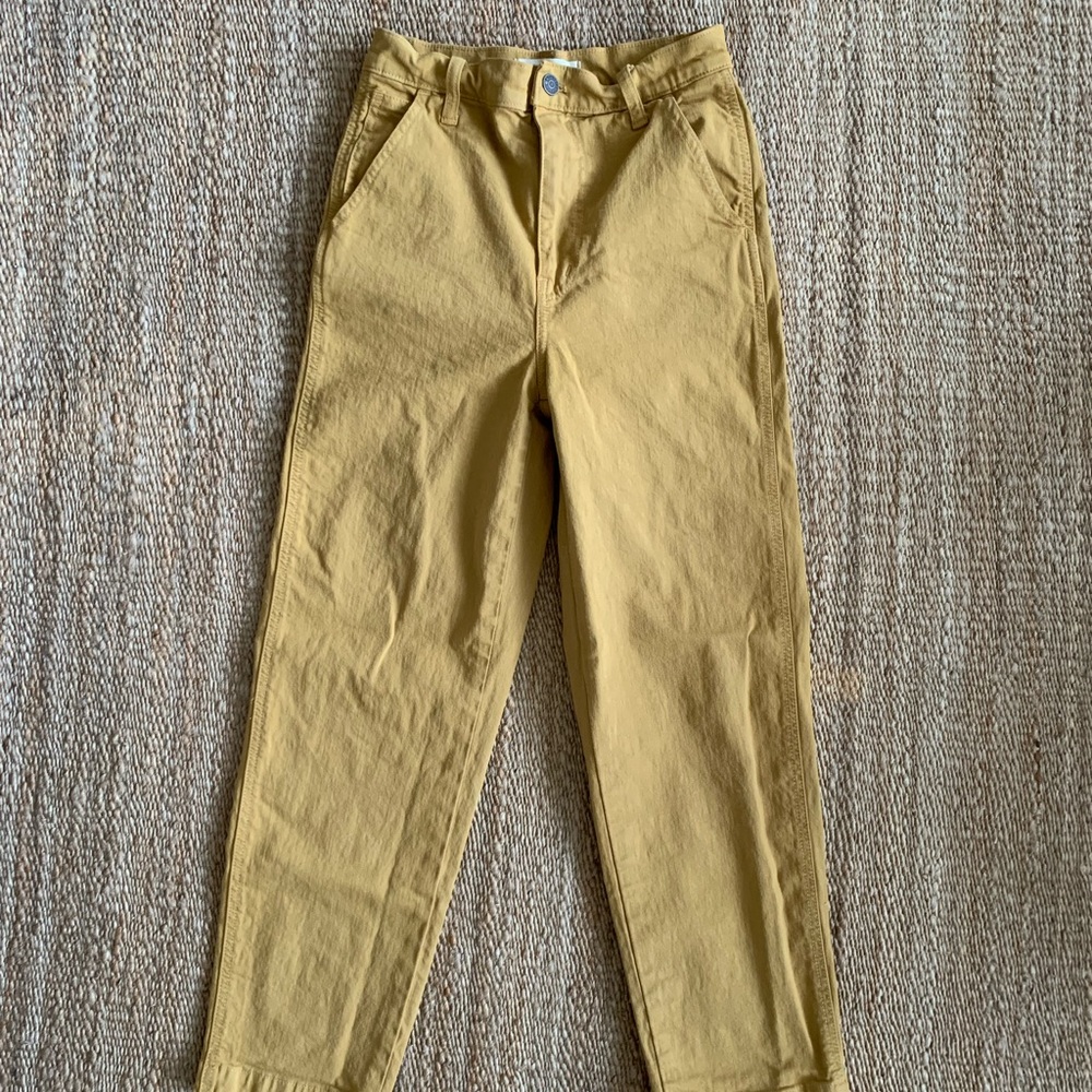 Madewell Straight Crop in Yellow/Khaki - Size 23